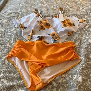 Rosegal plus size sun flower bathing suit